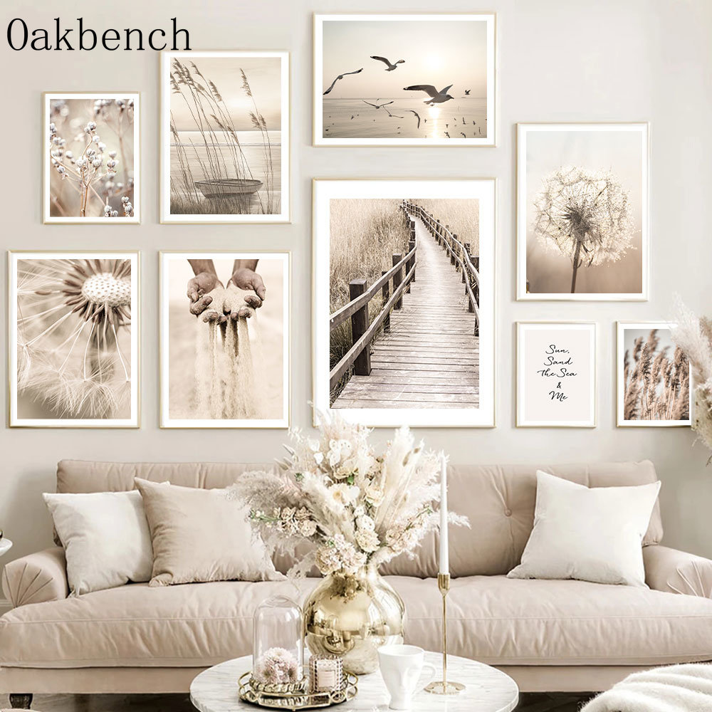Home Barca - Bege Paisagem Wall Art, Reed Dandelion
