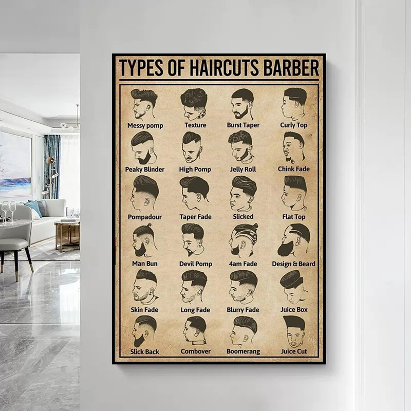 Pôster de barbeiro sem moldura - Home Barbershop avaliação e preço