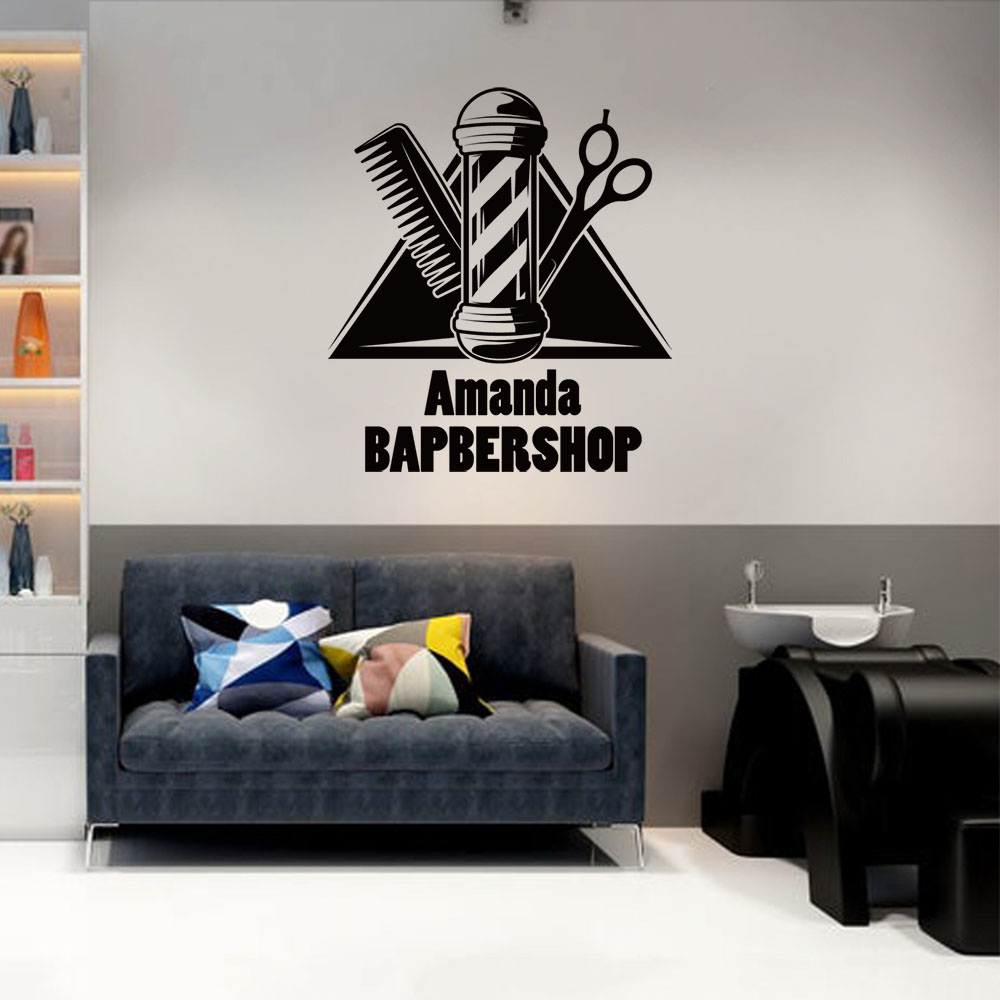 Adesivo de parede personalizad - Home Barbershop avaliação e preço